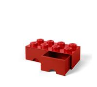 Lego Opslag Baksteen 8 met laden, Plastik, Rot, 50,2 x 25,2 x cm, 1 Einheiten