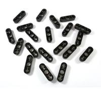 LEGO Pack of 20 TECHNIC Liftarm thin 1x3 knobs in black.