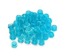 LEGO Parts: 100 Round Transparent Blue Plates 1x1