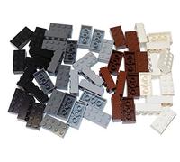 LEGO Parts and parts: Assortment of Bricks 2x4 (Black, Dark Grey, Light Grey, Reddish Brown, White) - 50 pieces