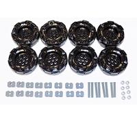 LEGO Parts and Pieces: Large Black Treaded Wheel and Technic Connectors Pack - 40 Pieces