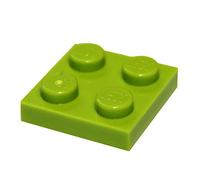 LEGO Parts and Pieces: Lime (Bright Yellowish Green) 2x2 Plate x100