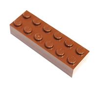 LEGO Parts and Pieces: Reddish Brown 2x6 Brick x1