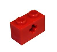 LEGO Parts and Pieces: Technic Red (Bright Red) 1x2 Brick with Axle Hole x20