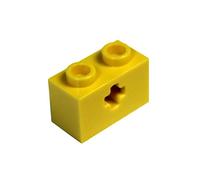 LEGO Parts and Pieces: Technic Yellow (Bright Yellow) 1x2 Brick with Axle Hole x50