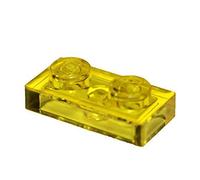 LEGO Parts and Pieces: Transparent Yellow 1x2 Plate x100