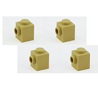 Lego Parts: Brick, Modified 1 x 1 with Stud on 1 Side (PACK of 4 - Tan) by Parts - Bricks, Modified