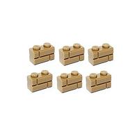 Lego Parts: Brick, Modified 1 x 2 with Masonry/Brick Profile (PACK of 6 - Dark Tan) by Parts - Bricks, Modified