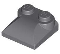 Lego Parts: Brick, Modified 2 x 2 x 2/3 Two Studs, Curved Slope End (PACK of 4 - DBGray) by Parts - Bricks, Modified