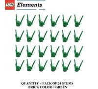 Lego Parts: Plant Flower Stem (PACK of 24 Green Stems) by LEGO
