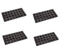 Lego Parts: Plate 4 x 8 (PACK of 4 - Black) by Parts - Plates