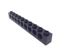 Lego Parts: Technic, Black Brick 1 x 10 with Holes (PACK of 5)