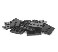 LEGO Parts: Tile, Modified 3 X 4 With 4 Studs In Center - Minifigure Display Base Collector Series (PACK Of 16 - Black)