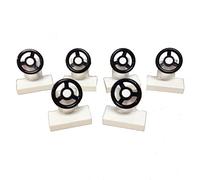 Lego Parts: Vehicle, Steering Stand 1 x 2 with Black Steering Wheel (PACK of 6 - White)