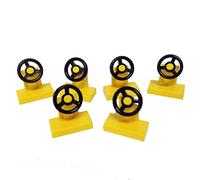 Lego Parts: Vehicle, Steering Stand 1 x 2 with Black Steering Wheel (PACK of 6 - Yellow)