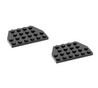 Lego Parts: Wedge, Plate 4 x 6 Cut Corners (PACK of 2 - Black) by B&F-BuildPacks