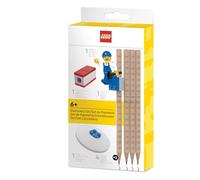 Lego Pencils Stationery Set with Mini Figure - 4 Pencils, 1 Pencil Attachment, 1 Pencil Sharpener, 1 Eraser Children, School Writing Set, Lego School Supplies Gift - from 6 Years