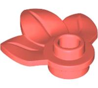 LEGO Plant Plate, Round 1 x 1 with 3 Leaves Part 32607 (Coral, 50, Bricks)