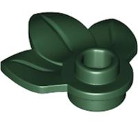 LEGO Plant Plate, Round 1 x 1 with 3 Leaves Part 32607 (Dark Green, 50, Bricks)