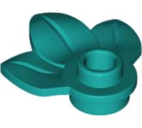 LEGO Plant Plate, Round 1 x 1 with 3 Leaves Part 32607 (Dark Turquoise, 50, Bricks)