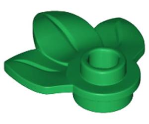 LEGO Plant Plate, Round 1 x 1 with 3 Leaves Part 32607 (Green, 50, Bricks)
