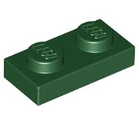 LEGO Plate 1 x 2, Building Brick Component, Part 3023, Choose Your Colour (Dark Green, 100, Bricks)