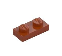 LEGO Plate 1 x 2, Part 3023, Building Brick Component (Dark Orange, 10, Bricks)