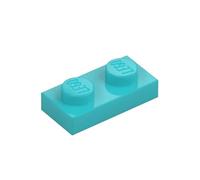 LEGO Plate 1 x 2, Building Brick Component, Part 3023, Choose Your Colour (Medium Azure, 50, Bricks)