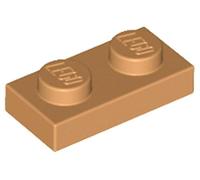LEGO Plate 1 x 2, Building Brick Component, Part 3023, Choose Your Colour (Medium Nougat, 10, Bricks)