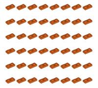 LEGO Plate 1 x 2, Part 3023, Building Brick Component (Dark Orange, 10, Bricks)