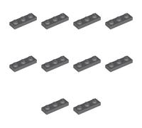 LEGO Plate 1 x 3 Part 3623 (Dark Bluish Gray, 10, count)