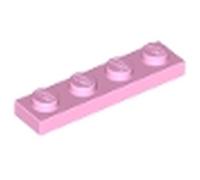 LEGO Plate 1x4, Building Brick Part 3710 (Bright Pink, 10, count)