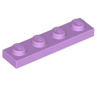 LEGO Plate 1x4, Building Brick Part 3710 (Medium Lavender, 10, Bricks)