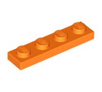 LEGO Plate 1x4, Building Brick Part 3710, Part 3710, Choose Your Colour (Orange, 10, Bricks)