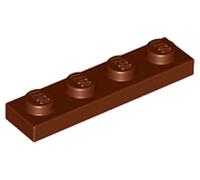 LEGO Plate 1x4, Building Brick Part 3710 (Dark Tan, 50, Bricks)