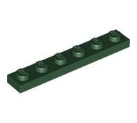 LEGO Plate 1x6, Part 3666, Choose Your Colour (Dark Green, 10, Bricks)