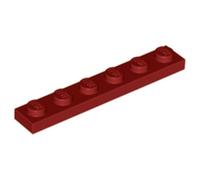 LEGO Plate 1x6, Part 3666, Choose Your Colour (Dark Red, 10, Bricks)