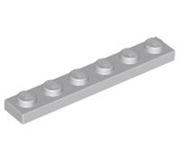 LEGO Plate 1x6, Part Number 3666 (Light Bluish Gray, 10, Bricks)
