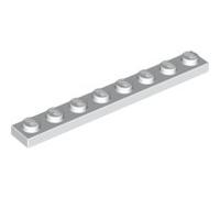 LEGO Plate 1x8 In White Pack of 10.