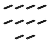 LEGO Plate 2 x 8, Part 3034 (Black, 2, count)