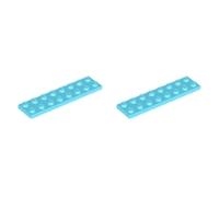 LEGO Plate 2 x 8, Part 3034 (Medium Azure, 2, count)