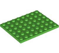 LEGO Plate 6 x 8 Part 3036 (Bright Green, 2, Bricks)