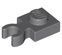 LEGO Plate Modified 1 x 1 with Open O Clip, Vertical Grip, Part 4085d (Dark Bluish Gray, 10, Bricks)