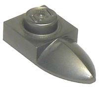 LEGO Plate, Modified 1 x 1 with Tooth Horizontal Part 49668, Building Brick Component (Flat Silver, 10, Bricks)