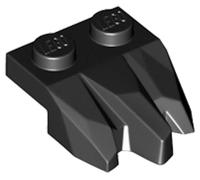 LEGO Plate, Modified 1 x 2 with 3 Claws/Rock Fingers, Part 27261 (Black, 10, Bricks)