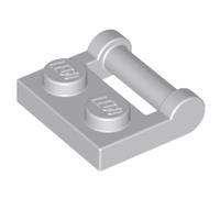 LEGO Plate, Modified 1 x 2 with Bar Handle on Side - Closed Ends, Part 48336, Multiple Colours Available (Light Bluish Gray, 10, count)
