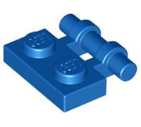 LEGO Plate, Modified 1 x 2 with Bar Handle on Side - Free Ends, Part 2540 (Blue, 10, Bricks)