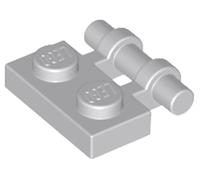 LEGO Plate, Modified 1 x 2 with Bar Handle on Side - Free Ends, Part 2540 (Light Bluish Gray, 10, Bricks)