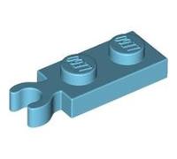 LEGO Plate, Modified 1 x 2 with Clip on End (Vertical Grip), Part 78256 (Medium Azure, 10, Bricks)