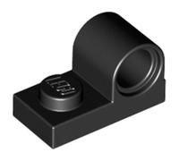 LEGO Plate, Modified 1 x 2 with Pin Hole on Top, Part 11458, Choose Your Colour (Black, 10, count)